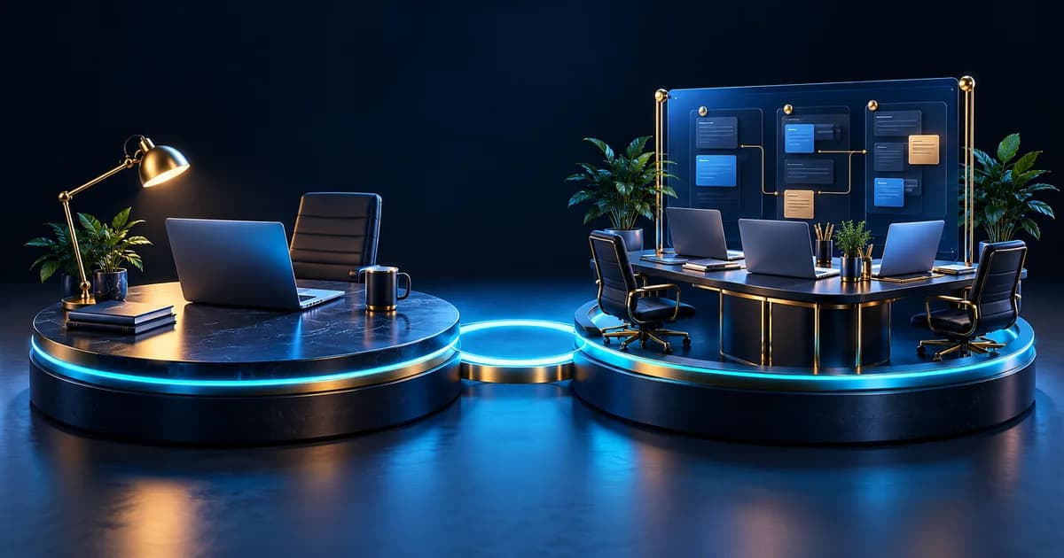 A single workstation and a coordinated group of workstations illustrating supplier options.