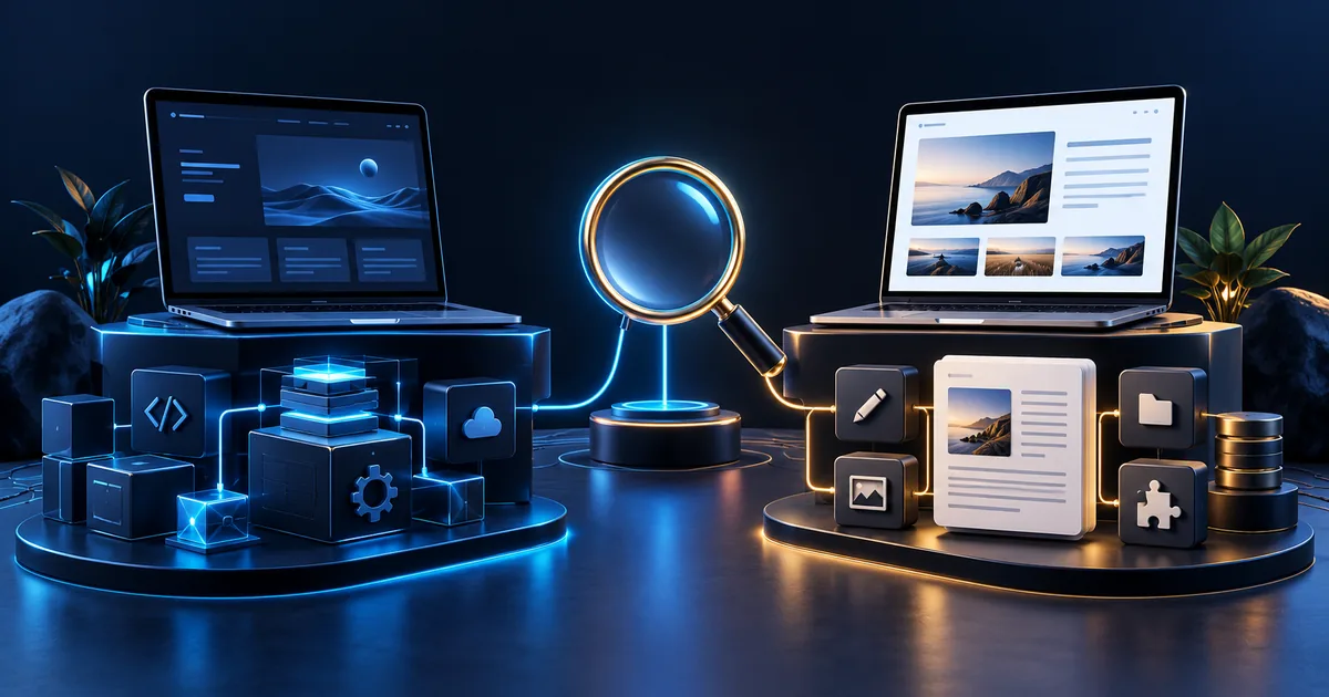 Two website architectures illustrating a balanced platform comparison.